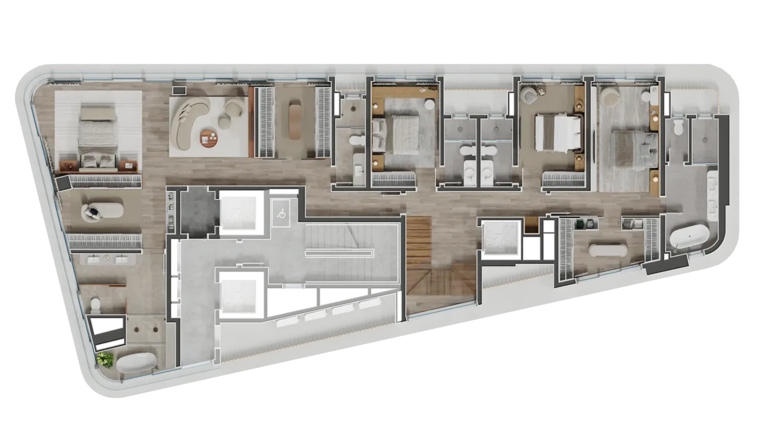 Planta da Penthouse Ocean do Legend — 28º pavimento (nível 1)